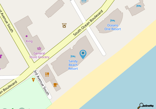 Sandy Beach Resort 506 Oceanfront 3 Bedroom, 3 Bath with spectacular ocean views in Myrtle Beach map location