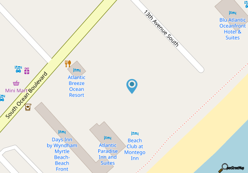 Charming ocean view studio BeachAHolic Dream at Landmark resort map location
