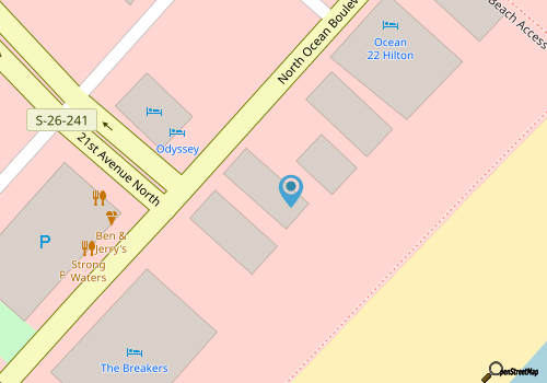 1 Mi to Myrtle Beach Boardwalk: Oceanfront Condo map location