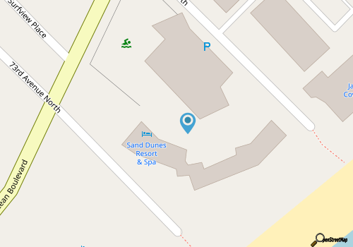 Beachfront resort with indoor/outdoor pools, lazy river, hot tub, gym map location