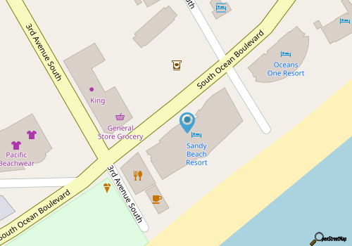 Sandy Beach Resort 1804-Oceanfront Condo with Great Amenities map location