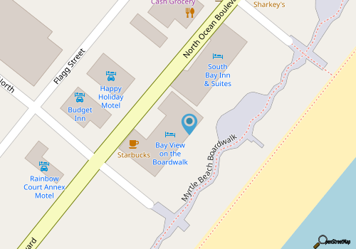 New! Direct Ocean Front - Bay View on the Boardwalk by Luxury Beach Rentals map location