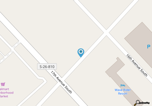 Cozy 1-bedroom oceanfront condo with WiFi in nice Myrtle Beach Landmark Resort map location