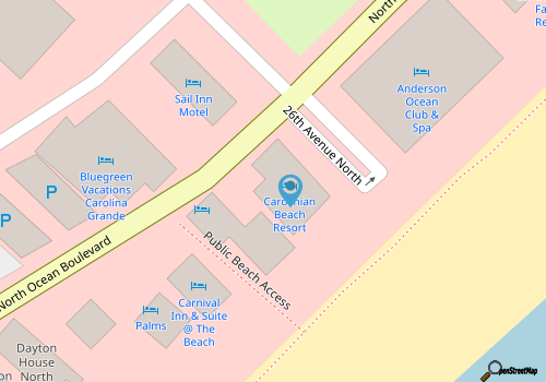 Carolinian Resort 1432 - Ocean Front 1 Bed/1 Bath Condo - Pool, Lazy River, & Kiddie Pool map location