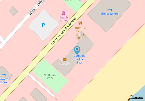 Stylish Newly renovated Beach Condo for 6, Camelot Resort 15th Floor  map location