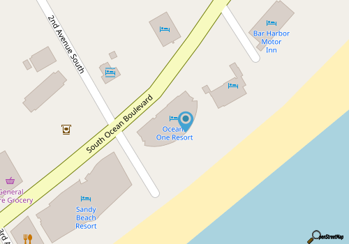 DELUXE Oceans One 4th Floor 1 bed 1 bath w Dishwasher AND Laundry Myrtle Beach map location
