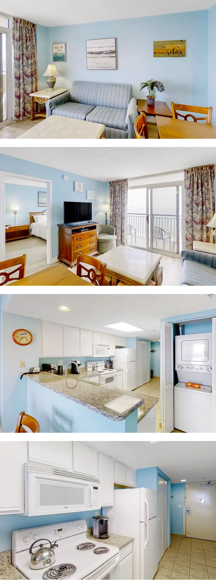 Oceanfront condo with balcony, W/D, pool...