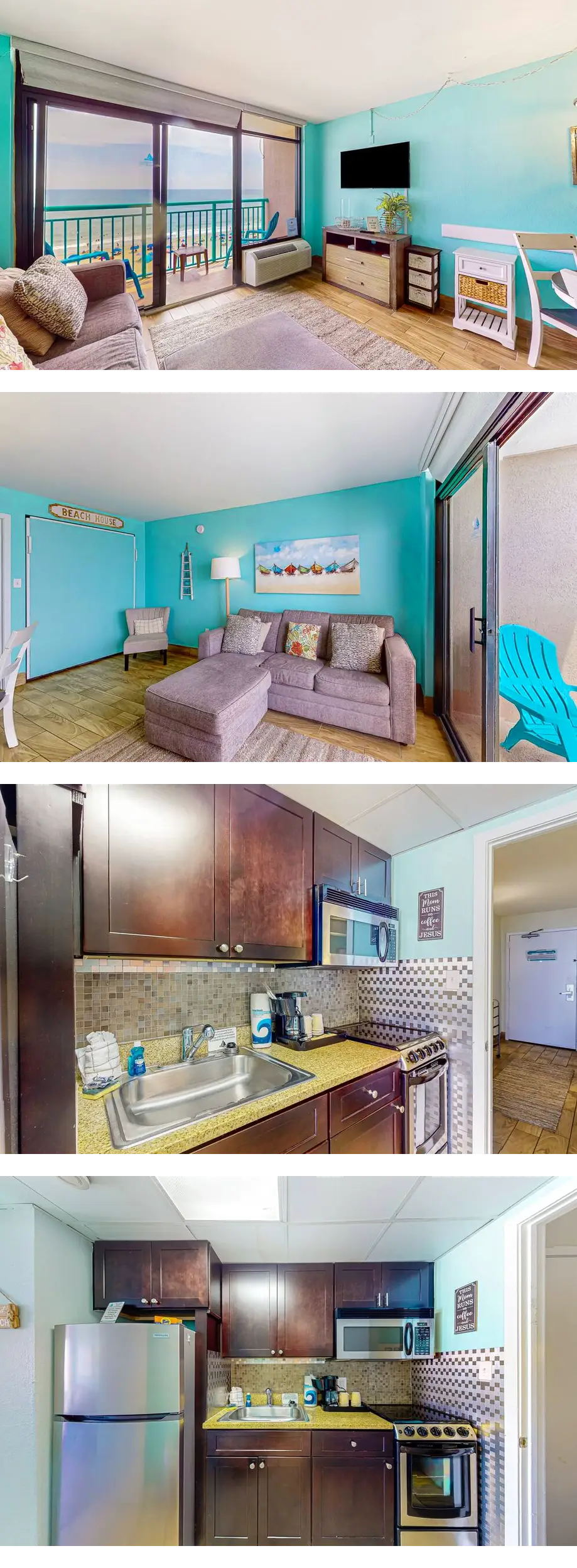 Beachfront condo with ocean-view balcony...