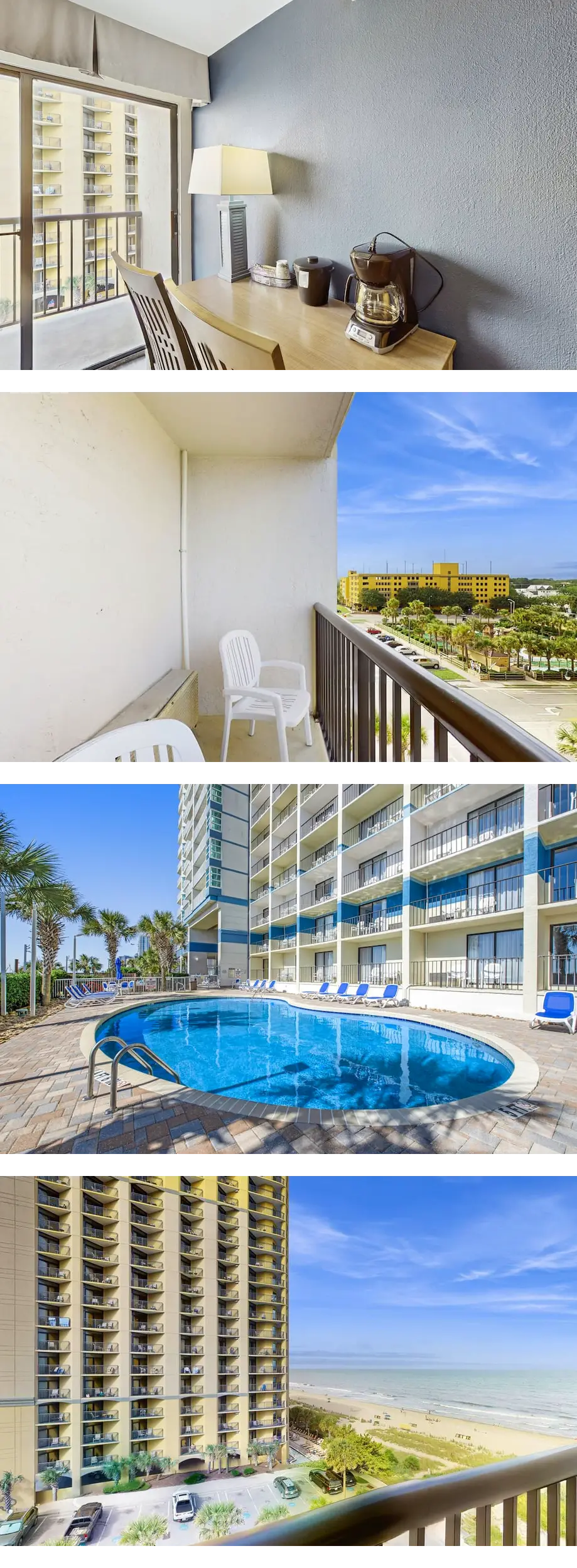 7th-floor studio with AC, pool, & hot tu...