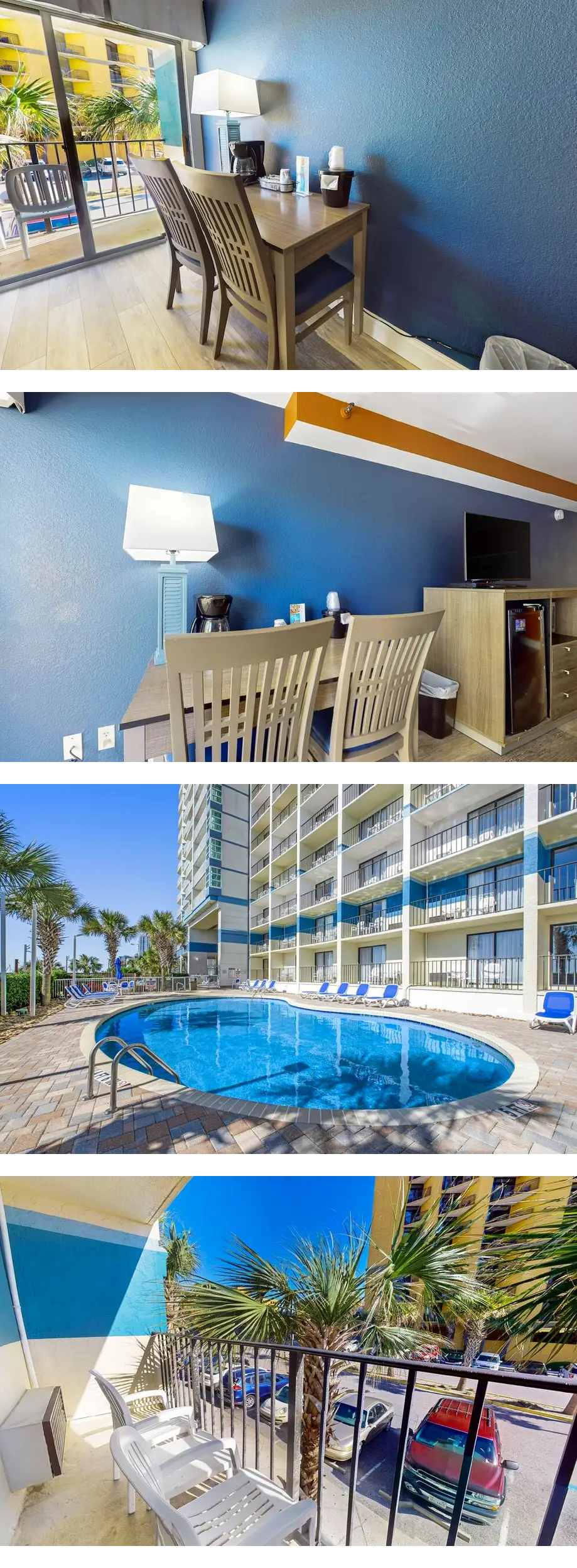 2nd-floor studio with pool