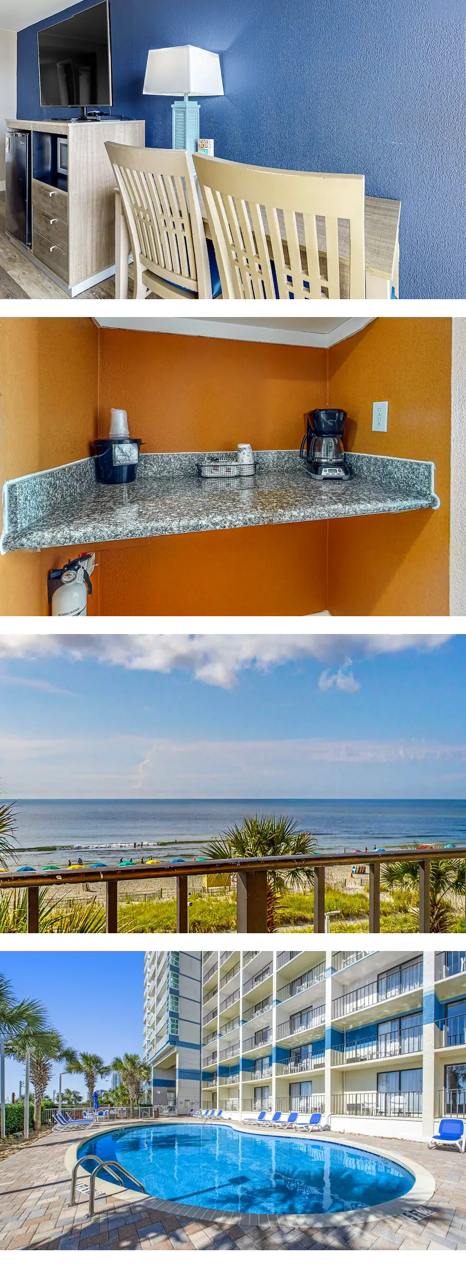 3rd-floor oceanfront studio with AC, poo...